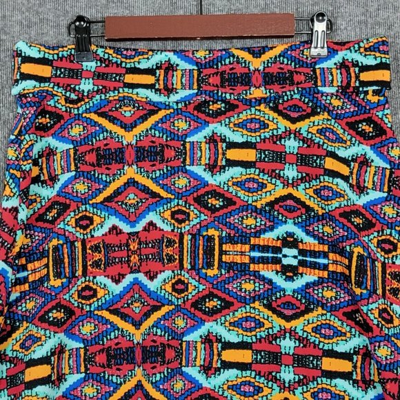 LuLaRoe Skirt Womens 2XL Multi-Color Aztec Geometric Print Below Knee Pull On - Picture 6 of 9